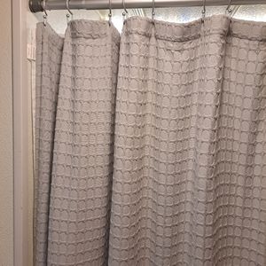 Light Grey Waffle Shower Curtain